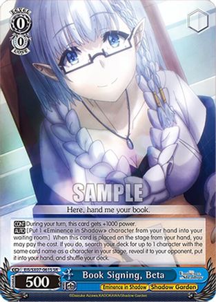 Image of Book Signing, Beta (SR) (EIS/SX07-061S) - The Eminence in Shadow