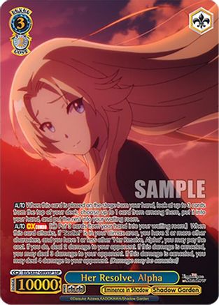 Image of Her Resolve, Alpha (SSP) (EIS/SX07-089SSP) - The Eminence in Shadow