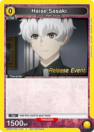 Image of Haise Sasaki (013) (UEPR/TKG-1-013) - UE18BT Tokyo Ghoul Release Event Cards