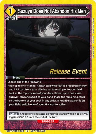 Image of Suzuya Does Not Abandon His Men (UEPR/TKG-1-030) - UE18BT Tokyo Ghoul Release Event Cards