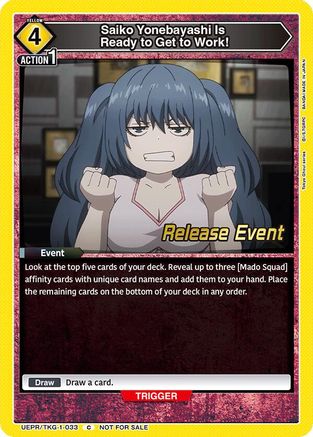 Image of Saiko Yonebayashi Is Ready to Get to Work! (UEPR/TKG-1-033) - UE18BT Tokyo Ghoul Release Event Cards