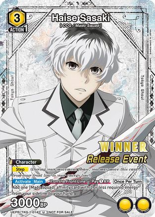 Image of Haise Sasaki (014) (UEPR/TKG-1-014) - UE18BT Tokyo Ghoul Release Event Cards
