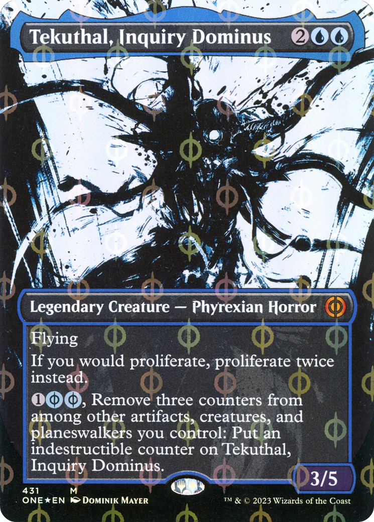 Image of Tekuthal, Inquiry Dominus (Showcase) (Step-and-Compleat Foil) (ONE-431) - Phyrexia: All Will Be One: (Showcase) (Borderless) Foil