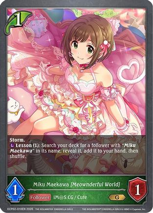 Image of Miku Maekawa [Meownderful World] (ECP02-010EN) - ECP02 THE IDOLMSTER CINDERELLA GIRLS