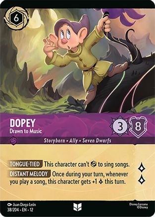 Image of Dopey - Drawn to Music (Foil) (38/204) - Wilds Unknown Cold Foil