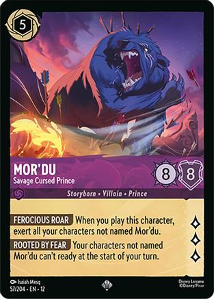 Image of Mor'du - Savage Cursed Prince (57/204) - Wilds Unknown Cold Foil