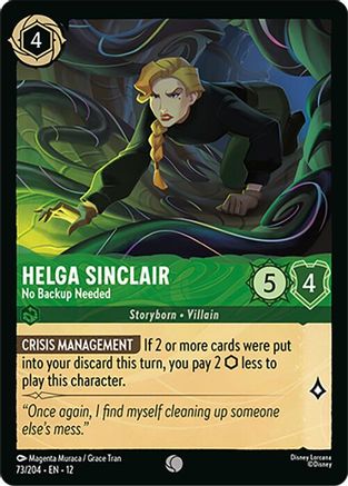 Image of Helga Sinclair - No Backup Needed (73/204) - Wilds Unknown Cold Foil
