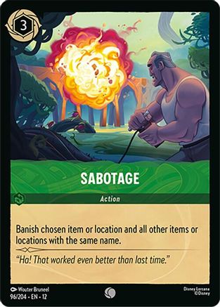 Image of Sabotage (96/204) - Wilds Unknown Cold Foil