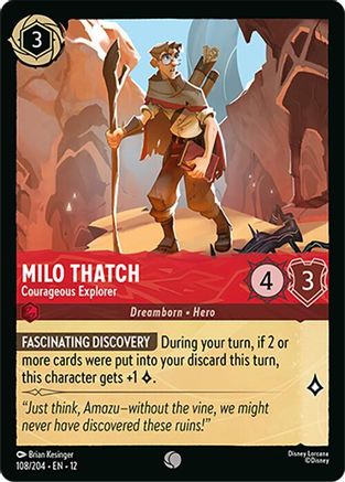 Image of Milo Thatch - Courageous Explorer (108/204) - Wilds Unknown