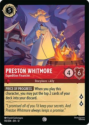 Image of Preston Whitmore - Expedition Financier (110/204) - Wilds Unknown Cold Foil