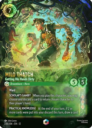 Image of Milo Thatch - Getting His Hands Dirty (Enchanted) (230/204) - Wilds Unknown Holofoil