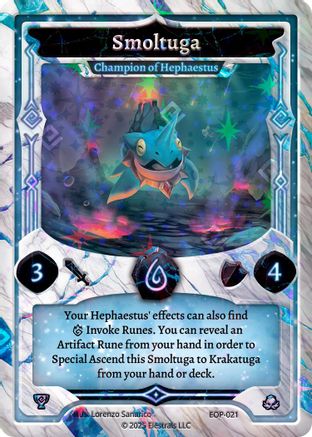 Image of Smoltuga - Champion of Hephaestus (EOP-021) - Elestrals Premier Packs Holo