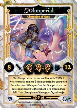 Image of Ohmperial - Champion of Hera (TOP 16) (EOP-P05) - Elestrals Premier Packs Holo