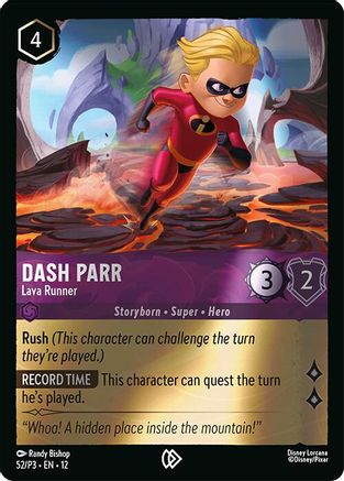 Image of Dash Parr - Lava Runner (52) - Disney Lorcana Promo Cards Cold Foil