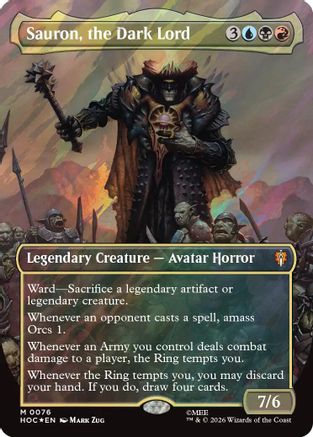 Image of Sauron, the Dark Lord (Borderless) (Surge Foil) (HOB-076) - The Hobbit Foil