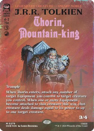 Image of Thorin, Mountain-king (Borderless) (Surge Foil) (HOB-279) - The Hobbit Foil