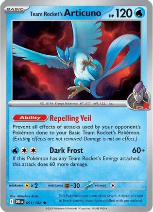 Image of Team Rocket's Articuno (Non-Holo) 051/182  Deck Exclusives - Rare