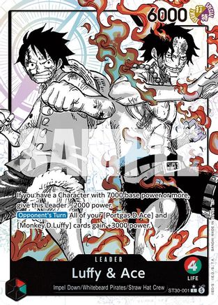Image of Luffy & Ace (Parallel) (ST30-001) - Starter Deck EX: Luffy & Ace Foil