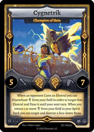 Image of Cygnetrik - Champion of Hera (SST-SD022) - Divine Champions Sunstrike Starter Decks