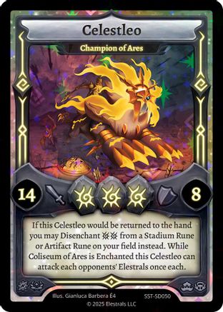 Image of Celestleo - Champion of Ares (SST-SD050) - Divine Champions Sunstrike Starter Decks Holo