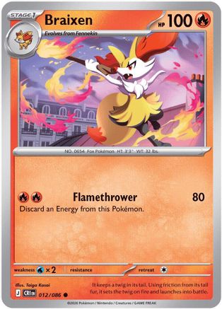 Image of Braixen 012  ME04 Chaos Rising - Common