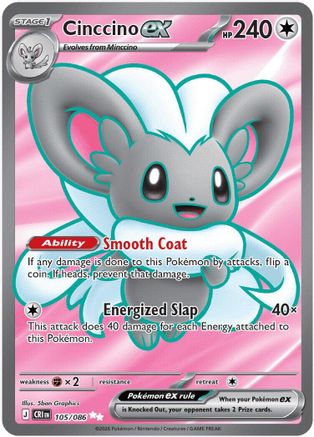 Image of Cinccino ex 105/086  - Holofoil ME04 Chaos Rising - Ultra Rare