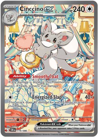 Image of Cinccino ex 119/086  - Holofoil ME04 Chaos Rising - Special Illustration Rare