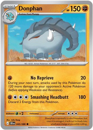 Image of Donphan 045  - Reverse Holofoil ME04 Chaos Rising - Common