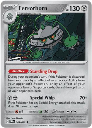 Image of Ferrothorn 063  - Reverse Holofoil ME04 Chaos Rising - Uncommon