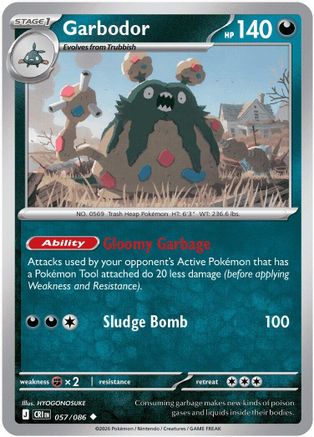Image of Garbodor 057  - Reverse Holofoil ME04 Chaos Rising - Uncommon