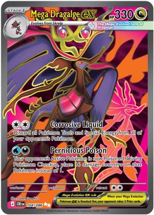 Image of Mega Dragalge ex 104/086  - Holofoil ME04 Chaos Rising - Ultra Rare