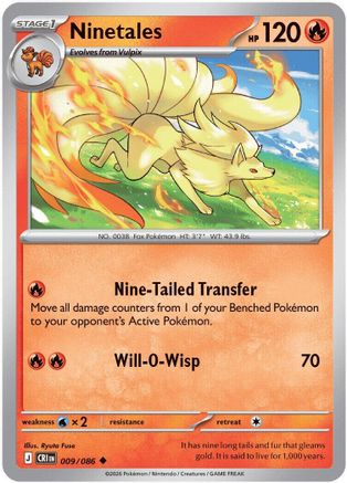Image of Ninetales 009  - Reverse Holofoil ME04 Chaos Rising - Uncommon