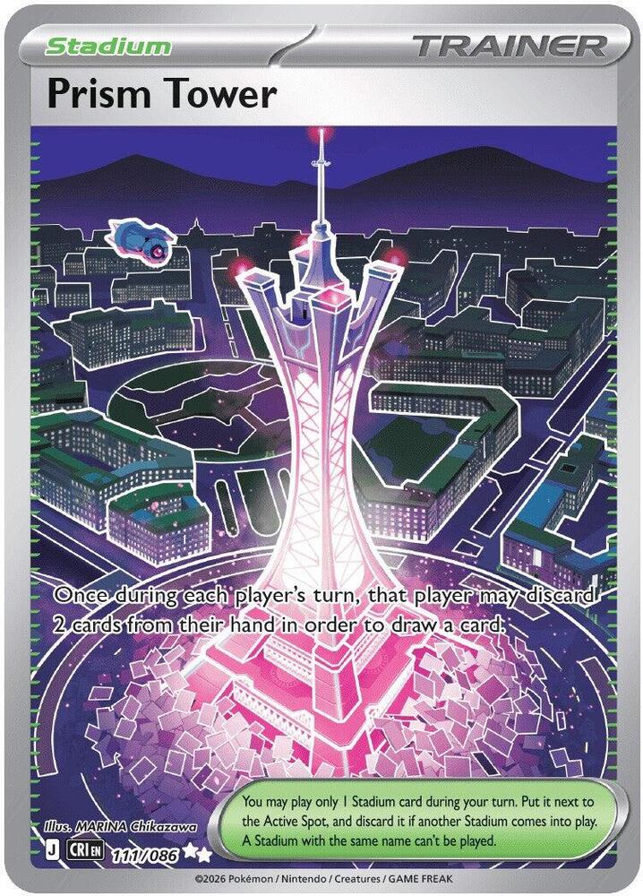 Image of Prism Tower 111/086  - Holofoil ME04 Chaos Rising - Ultra Rare