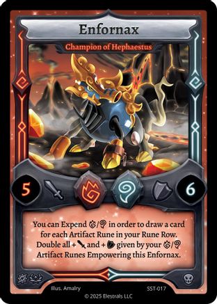 Image of Enfornax - Champion of Hephaestus (SST-017) - Divine Champions Sunstrike Reverse Holo