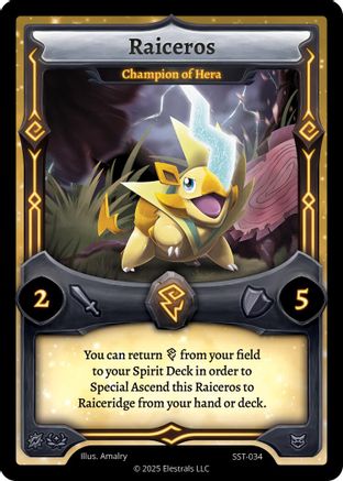Image of Raiceros - Champion of Hera (SST-034) - Divine Champions Sunstrike Reverse Holo