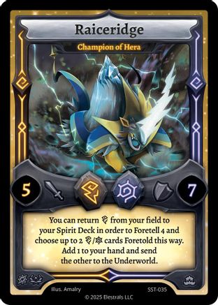 Image of Raiceridge - Champion of Hera (SST-035) - Divine Champions Sunstrike Reverse Holo