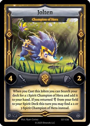 Image of Jolten - Champion of Hera (SST-038) - Divine Champions Sunstrike Reverse Holo