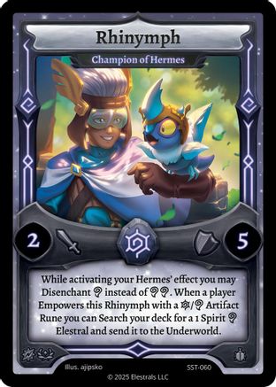 Image of Rhinymph - Champion of Hermes (SST-060) - Divine Champions Sunstrike Reverse Holo