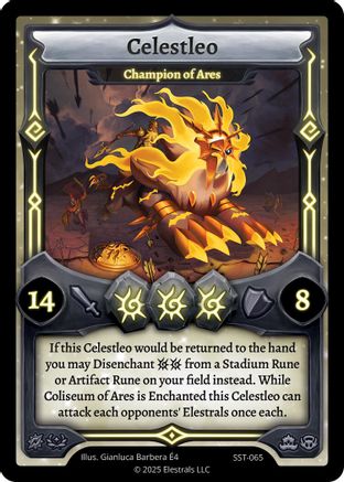 Image of Celestleo - Champion of Ares (SST-065) (SST-065) - Divine Champions Sunstrike Reverse Holo