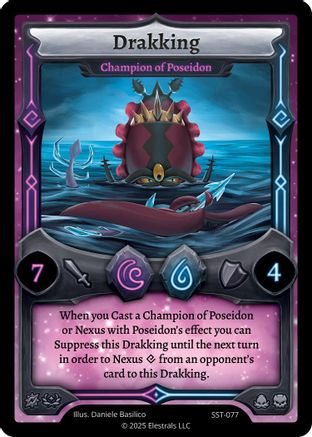 Image of Drakking - Champion of Poseidon (SST-077) - Divine Champions Sunstrike Reverse Holo