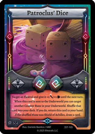 Image of Patroclus' Dice (SST-105) - Divine Champions Sunstrike Reverse Holo