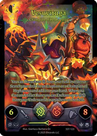 Image of Vesuvituga - Champion of Hephaestus (SST-123) (SST-123) - Divine Champions Sunstrike Holo
