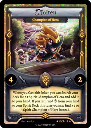 Image of Jolten - Champion of Hera (DCP-19) - Divine Champions Sunstrike Promos Holo