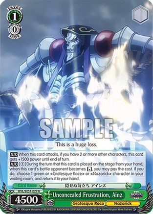 Image of Unconcealed Frustration, Ainz (OVL/SE51-E29 U) - Nazarick: Tomb of the Undead Vol.3 Extra Booster