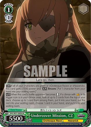Image of Undercover Mission, CZ (HC) (OVL/SE51-E40H HC) - Nazarick: Tomb of the Undead Vol.3 Extra Booster