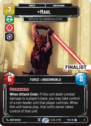 Image of Maul - Master of the Shadow Collective (Finalist) (6) - Organized Play Promos Foil