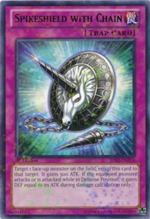 Image of Spikeshield with Chain (Mosaic Rare) (BP02-EN214) - Battle Pack 2: War of the Giants 1st Edition