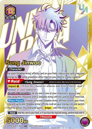 Image of Sung Jinwoo (022) (UR) (UEPR/SLG-1-022) - Union Arena Promotion Cards Foil