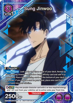 Image of Sung Jinwoo (018) (UEPR/SLG-1-018) - Union Arena Promotion Cards Foil