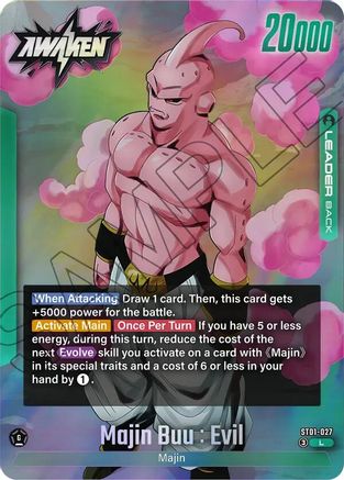 Image of Majin Buu/Majin Buu : Pure Evil // Majin Buu : Evil (ST01-027) - Story Booster 01 Holofoil
